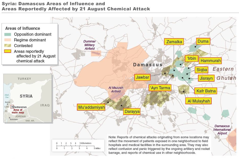 map of Damascus attack precise
