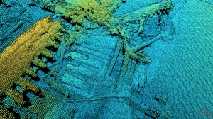 Ship-mounted laser-scanner data show the Ogarita shipwreck at the bottom of Lake Huron.