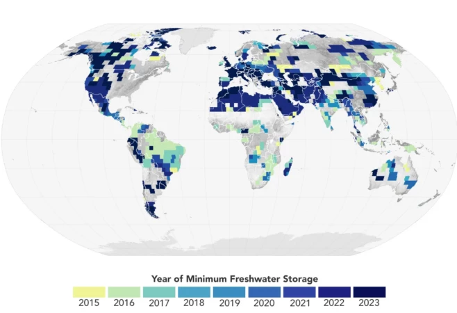 NASA Satellites Reveal Abrupt Drop in Global Freshwater Levels 