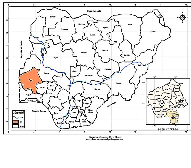 Figure 1 - Map showing the Oyo State in Nigeria